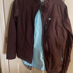 Cinch Zip Jacket with Light Blue Lining